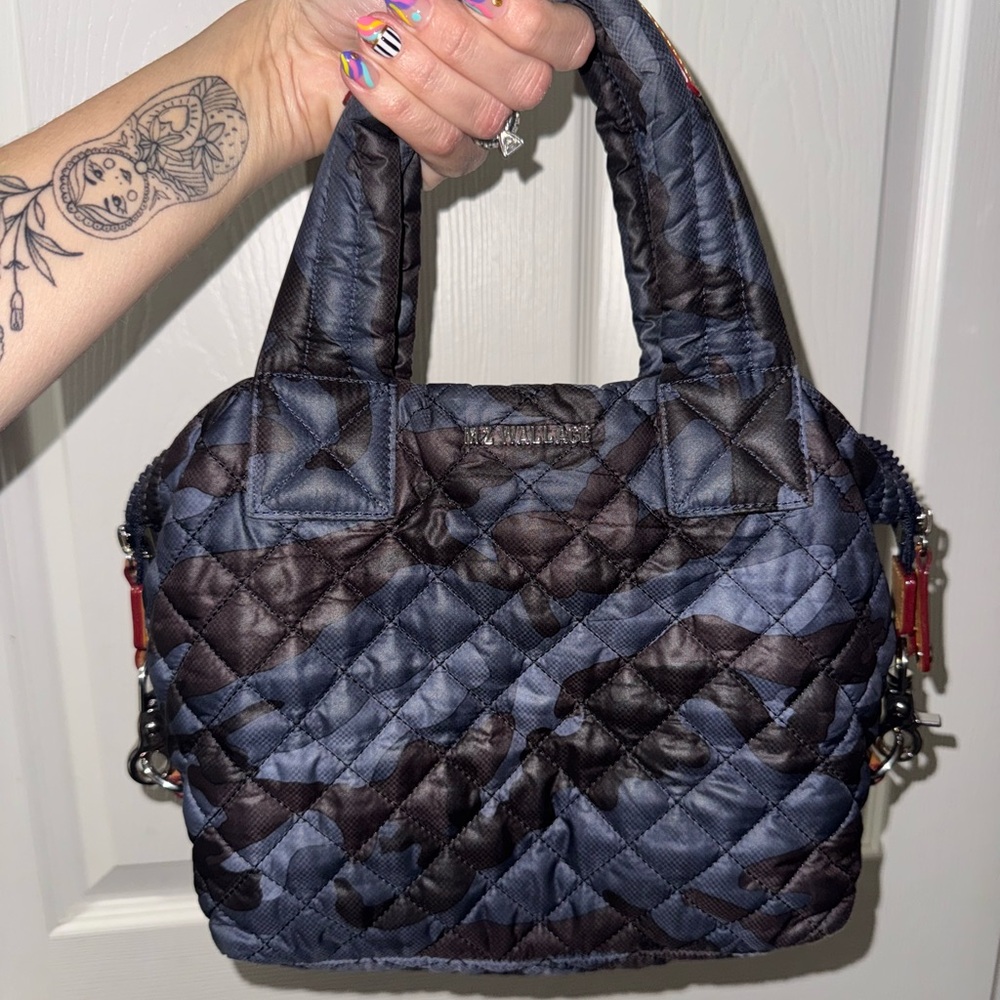 MZ WALLACE Stylish Quilted Handbag - Blue and Black